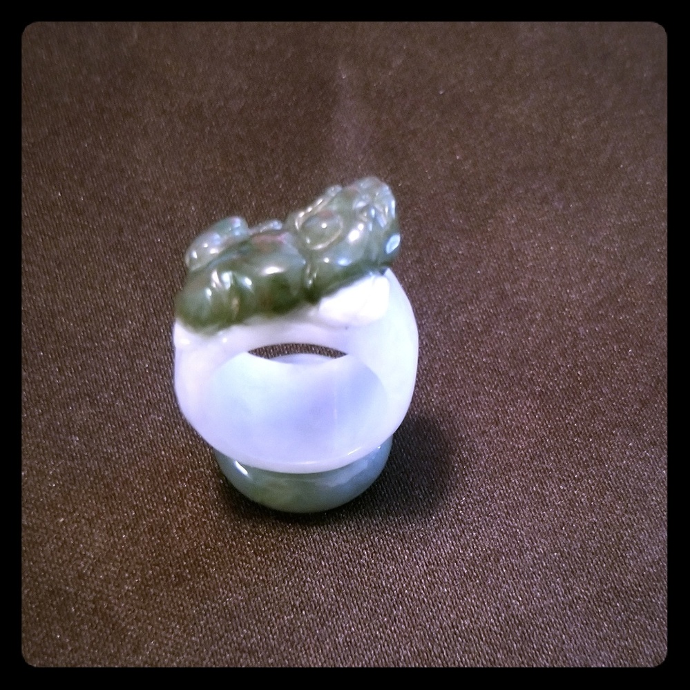 Hand carved jade Ring